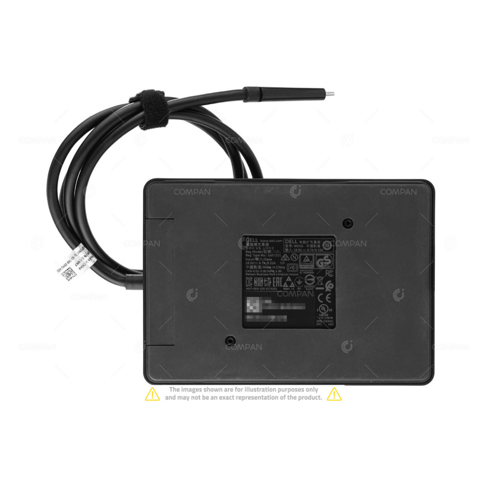 R2JRN  DELL WD15 USB HDMI VGA 130W DOCKING STATION FOR LATITUDE 5280, 5285, 5389, 5480, 5580, 7280, 7285, 7380, 7389, 7480, XPS 13 (9360), XPS 13 (9365)